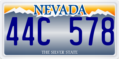 NV license plate 44C578