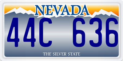 NV license plate 44C636