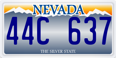 NV license plate 44C637