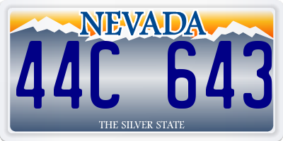 NV license plate 44C643
