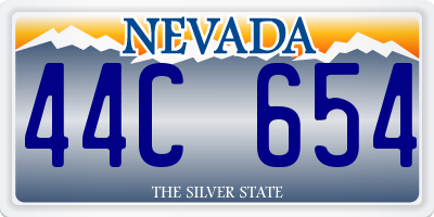 NV license plate 44C654