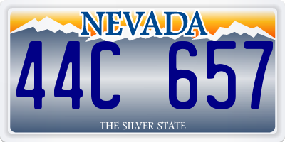 NV license plate 44C657