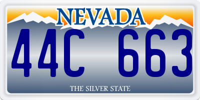NV license plate 44C663