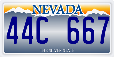 NV license plate 44C667
