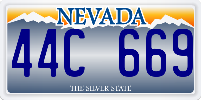 NV license plate 44C669