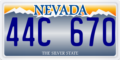 NV license plate 44C670