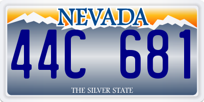 NV license plate 44C681