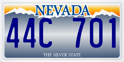 NV license plate 44C701