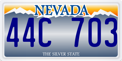 NV license plate 44C703