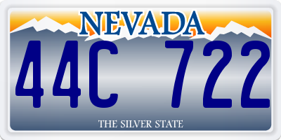 NV license plate 44C722