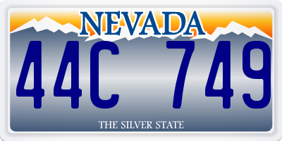 NV license plate 44C749