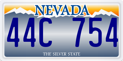 NV license plate 44C754