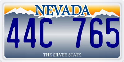 NV license plate 44C765