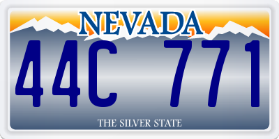 NV license plate 44C771
