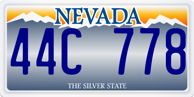 NV license plate 44C778