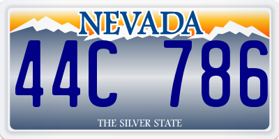 NV license plate 44C786