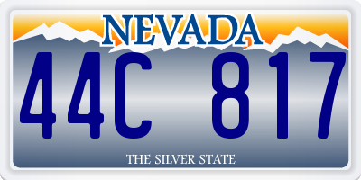 NV license plate 44C817