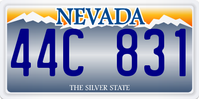 NV license plate 44C831