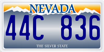 NV license plate 44C836
