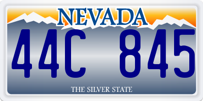 NV license plate 44C845