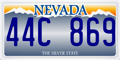 NV license plate 44C869