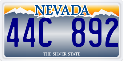 NV license plate 44C892