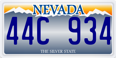 NV license plate 44C934