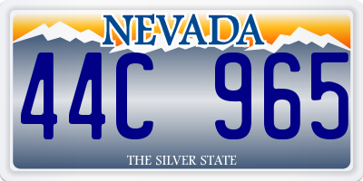 NV license plate 44C965