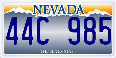 NV license plate 44C985