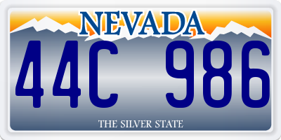 NV license plate 44C986