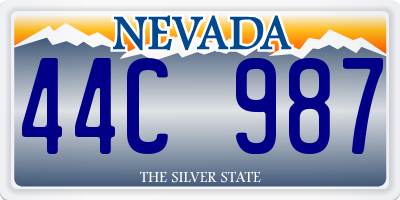 NV license plate 44C987