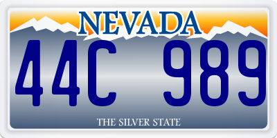 NV license plate 44C989