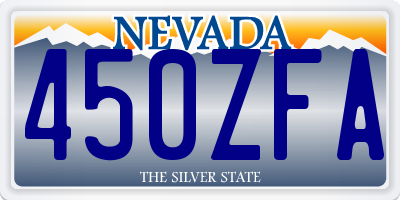 NV license plate 450ZFA