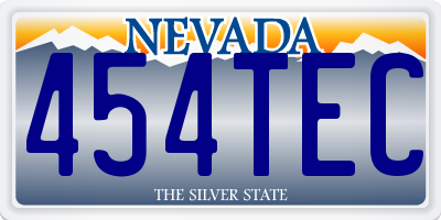 NV license plate 454TEC