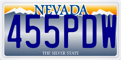NV license plate 455PDW