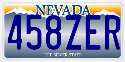 NV license plate 458ZER