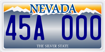 NV license plate 45A000
