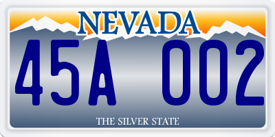 NV license plate 45A002