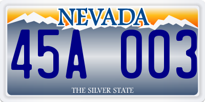 NV license plate 45A003