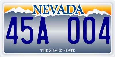 NV license plate 45A004