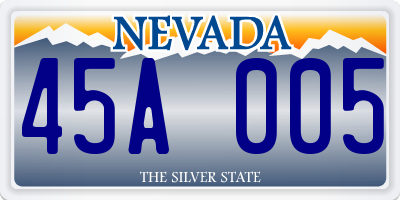 NV license plate 45A005