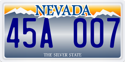 NV license plate 45A007
