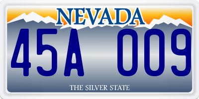 NV license plate 45A009