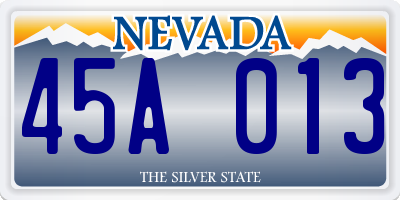 NV license plate 45A013