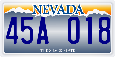 NV license plate 45A018