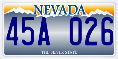NV license plate 45A026