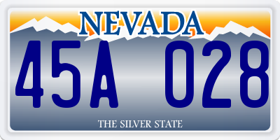 NV license plate 45A028