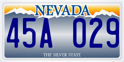 NV license plate 45A029