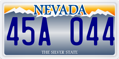 NV license plate 45A044