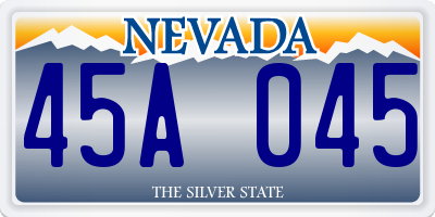 NV license plate 45A045